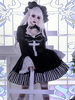 Robes Gothiques Lolita Volants Rayures Noir Déguisement Halloween