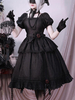 Robes Gothiques Lolita Volants Rose Noir