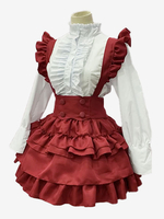 Robes Gothiques Lolita Volants Rouge Rouge