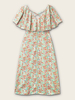 Robes Grande Taille Femme Imprimés Florales Moulante Courte avec Manches Courtes Volantes à Col Décolleté en V avec Dos Nu à Lacets Coupe Cintrée Multicolores Vêtement Femme Grande Taille