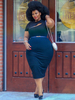 Robes Grande Taille Longue Moulante Femme à Col Rond avec Manches Courtes Ouvert sur Devant à Zip Coupe Cintrée avec Ceinture Eté Sexy