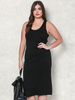 Robes Grandes Tailles Longue Moulante Femme avec Bretelles à Col Rond Coupe Cintrée Unicolore Vêtement Femme Grande Taille
