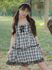 Robes Lolita Gothiques Arcs Plaid Gris Foncé