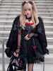 Robes Lolita Gothiques Dentelle Rose Bloc de Couleur Noir