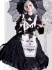 Robes Lolita Gothiques Détails Métalliques Dentelle Noir