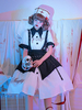 Robes Lolita Gothiques Œillets Bloc de Couleur Blanc Blanc