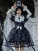 Robes Lolita Gothiques Noeuds Dentelle Motif Papillon Noir Noir