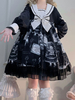 Robes Lolita Gothiques Noeuds Volants Imprimé Floral Noir