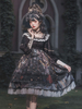 Robes Lolita Gothiques Noeuds Volants Imprimé Floral Noir