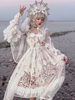 Robes Lolita Gothiques Noeuds Volants Squelette Blanc Noir