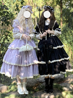 Robes Lolita Gothiques Nœuds Volants Violet Violet