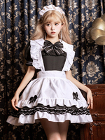 Robes Lolita Gothiques Volants Nœuds Noir Noir