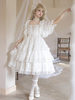 Robes Lolita Style Tea Party Jupe Lolita Dentelle Sans Manches Blanc Mignnone