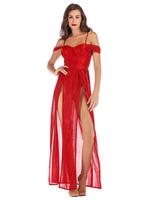 Robes Longues en Satins avec Bretelles à Col Décolleté en V Coupe Cintrée Fente Latérale Unicolore Sexy