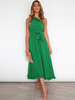 Robes Longues Femme Eté Sexy avec Bretelle avec Volants Coupe Cintrée à Lacets Bas Evasée Unicolore Robes Eté Sexy