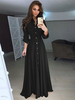 Robes Longues Femmes Robes de Chemisiers à Col Revers avec Manches Longues Coupe Cintrée Fermeture avec Boutons Unicolore Bas Evasée