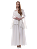 Robes médiévales blanches en mousseline de soie victorienne maxi costumes d\