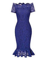 Robes moulantes bleu marine foncé manches courtes robe fourreau col bateau robe crayon