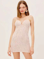 Robes Moulantes Femmes Courte Carreaux à Col V Sans Manches Coupe Cintrée avec Dos Nus Unicolore