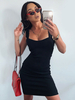 Robes Moulantes Femmes Courtes à Col Décolletés en V sans Manches Coupe Cintrée Unicolore Sexy