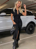 Robes Moulantes Noir Manches Courtes Boutons Décontracté Col Rabattu Stretch Slim Fit Robe Robe Fourreau
