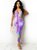Robes Moulantes Pourpre Bicolore Sans Manches Fermeture À Glissière Sexy Col En V Dos Nu Robe Slim Fit Robe Fourreau