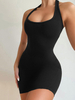 Robes moulantes Robe crayon sexy noire sans manches à col licou