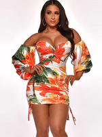 Robes moulantes rouge imprimé floral sexy col en V à lacets robe ajustée robe fourreau