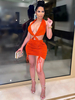 Robes Moulantes Rouge Sans Manches Découpées Sexy Halter Dos Nu Robe Slim Fit Robe Fourreau