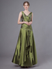 Robes pour la mère de la mariée Robe de soirée de mariage en taffetas à col en V et à col en V vert clair