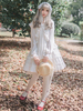 Rococo Lolita JSK Robe à Bretelle Blanc Lolita Robe Rose à Volant Déguisements Halloween