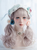 Rococo Lolita perruque pleine volume Curl ébouriffé longue perruque Lolita abricot Déguisements Halloween