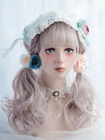 Rococo Lolita perruque pleine volume Curl ébouriffé longue perruque Lolita abricot Déguisements Halloween