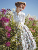 ROCOCO Style Blouses Lolita Haut Lolita Volants Noeuds Chemisier Manches Longues Chemise Lolita Blanche