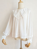 ROCOCO Style Blouses Lolita Volants Plissés Chemisier Manches Longues Haut Lolita Chemise Lolita Blanche