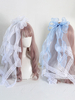 ROCOCO Style Lolita Accessoires Light Sky Blue Bows Lace Polyester Fiber Headwear Divers