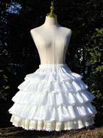 ROCOCO Style Lolita Jupons Polyester Ruffles Gothique Lolita Jupon Femme Dentelle Blanche Lolita Jupe