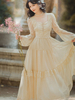 ROCOCO Style Lolita OP Robe Beige Dentelle Volants Robes Lolita