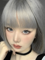 Rococo Style Lolita Perruque Courte Fibre Résistante À La Chaleur Gris Accessoires Lolita