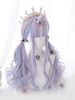 ROCOCO Style Lolita perruque longue ébouriffée fibre résistante à la chaleur accessoires Lolita lavande