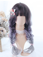 ROCOCO Style Lolita Perruques Longues Fibres Résistantes À La Chaleur Raisin Lolita Accessoires