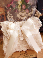 ROCOCO Style Lolita Sac à Main Ecru Blanc Noeuds Dentelle Accessoire Polyester Fibre Lolita Accessoires