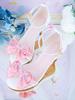 ROCOCO Style Lolita Sandales Noir Rouge Arcs En Cuir PU Bout Pointu Lolita Chaussures Dété