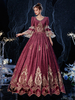 Rococo victorien rétro Costume robe bordeaux dentelle coton Cosplay Costume carnaval