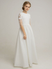 Roeb fille de fleur ivoire robe cortège enfant robe de mariage pour enfant col rond manche courte