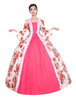 Rose Costumes Rétro Femmes Floral Imprimé À Volants En Satin Déguisements Halloween Style Victorien Vintage Vêtements