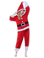 Rouge Kigurumi Carnaval Onesie Costume Carnaval flanelle unisexe animaux Onesie Santa Clause Sleepwear Déguisements Halloween