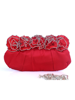 Rouge mariage sacs dembrayage fleurs satin femmes soirée sac à main fête sacs à main