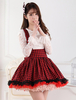Rouge Noir Vichy Jupe Lolita rouge douse magnifique en polyester impression avec dentelle Déguisements Halloween