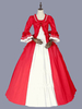 Rouge rétro Costumes femmes arcs Polyester Marie Antoinette Costume tunique robe rétro mascarade robe de bal